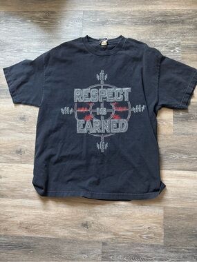 2001 WWF Respect Is Earned Graphic Tee - Black XL